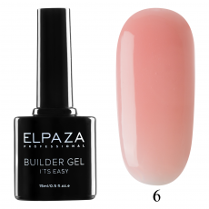 Гель для наращивания с кисточкой Elpaza Builder Gel it’s easy № 06 15 МЛ  розовый 